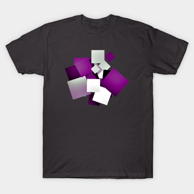 Asexual Pride Layered Squares Design T-Shirt by VernenInk